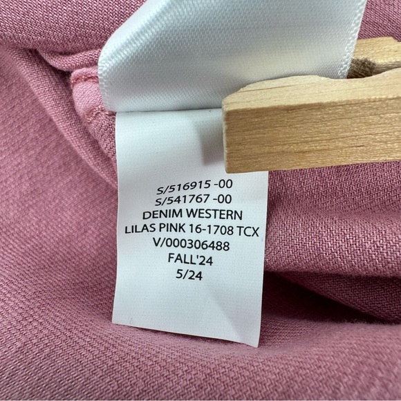 GAP FACTORY Denim Western Shirt Womens M Pink Pearl Snap Long Sleeve Top NEW - Picture 6 of 11